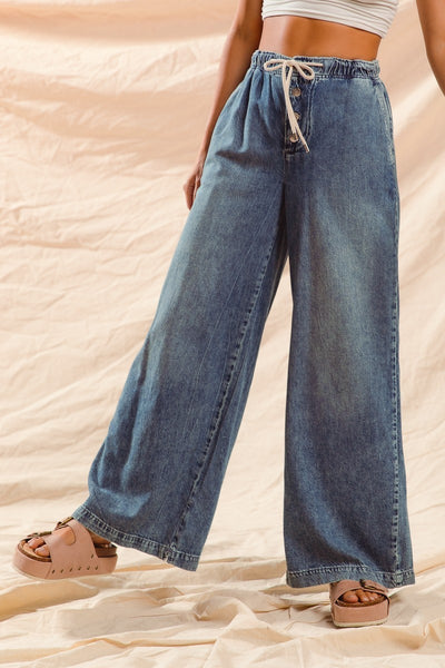 Wide Leg Denim Pants
