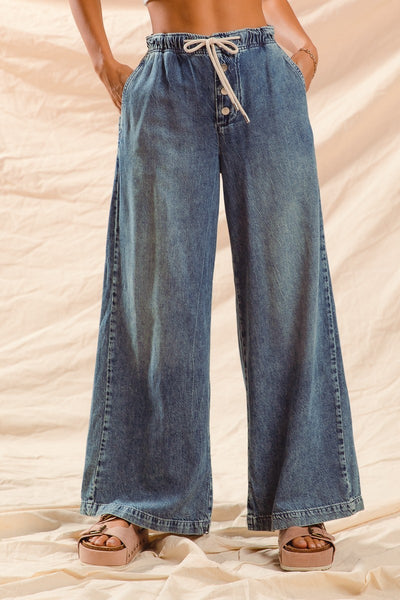 Wide Leg Denim Pants