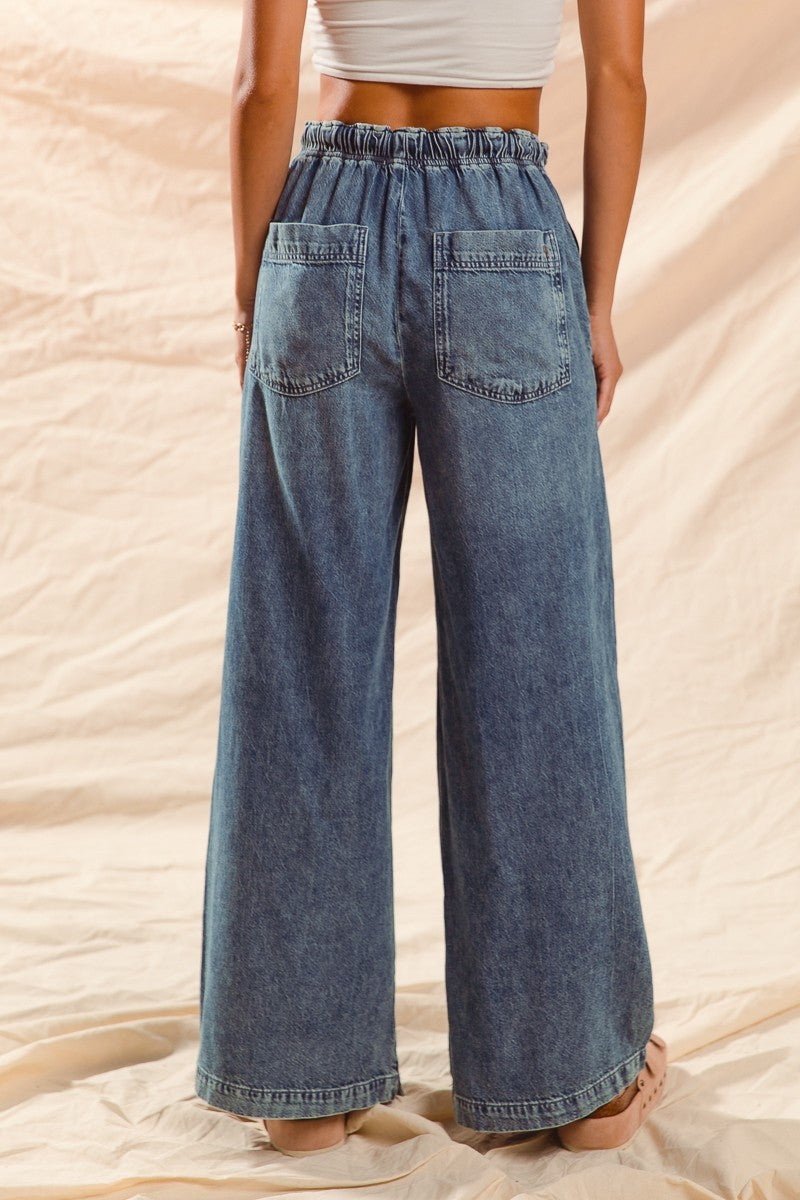 Wide Leg Denim Pants