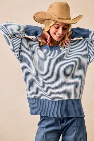 Two Tone Relaxed Sweater
