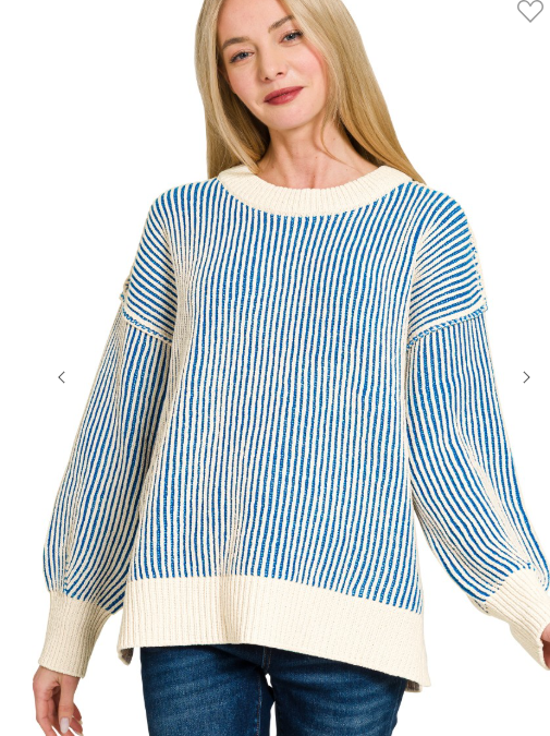 Two Tone Sweater Zenana