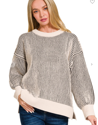 Two Tone Sweater Zenana