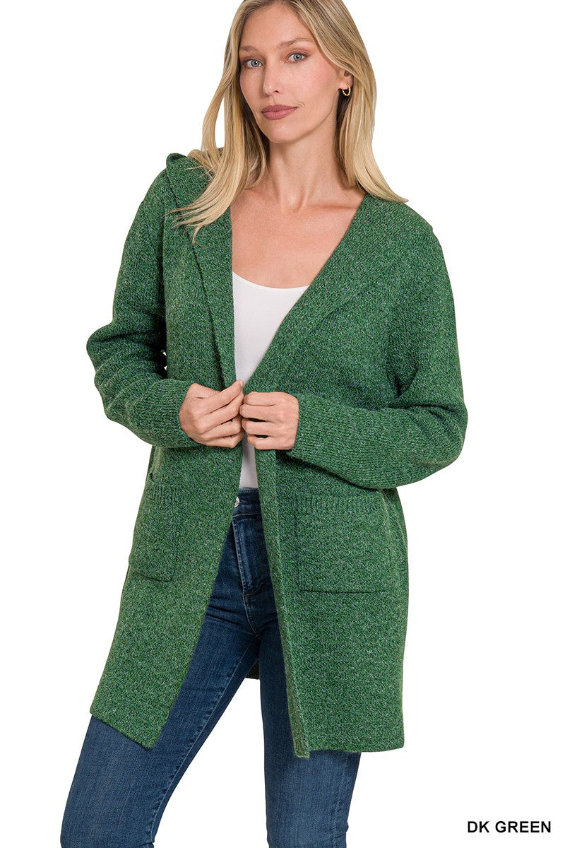 Zenana Hunter Green Front Pocket Cardigan