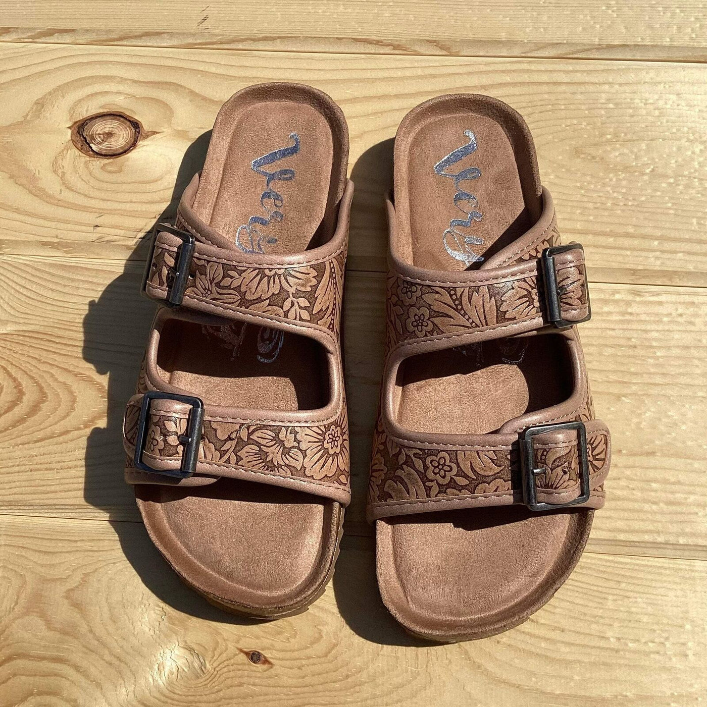 Tooled Slip On Sandals