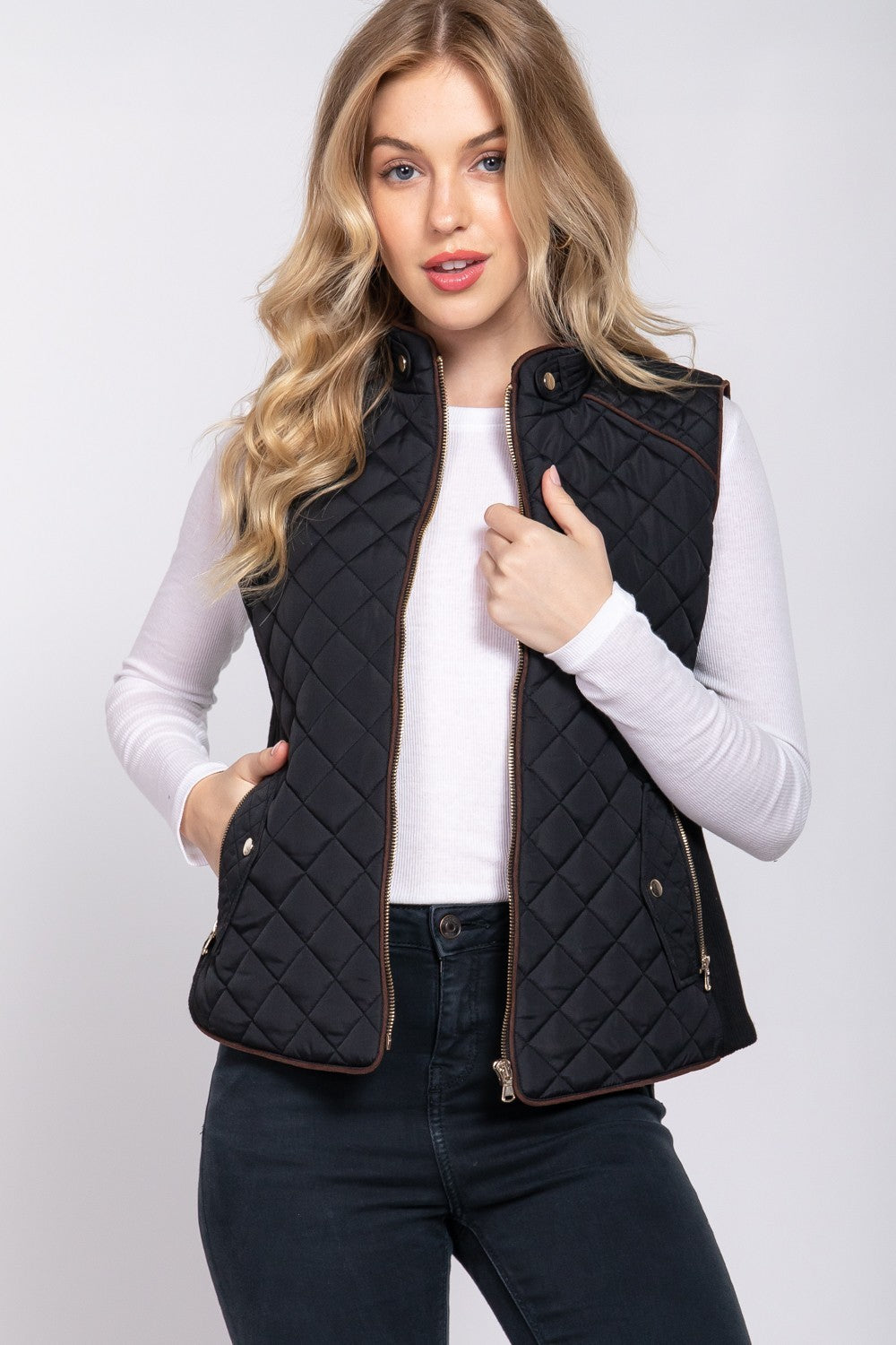 Quilted Two Tone Vest