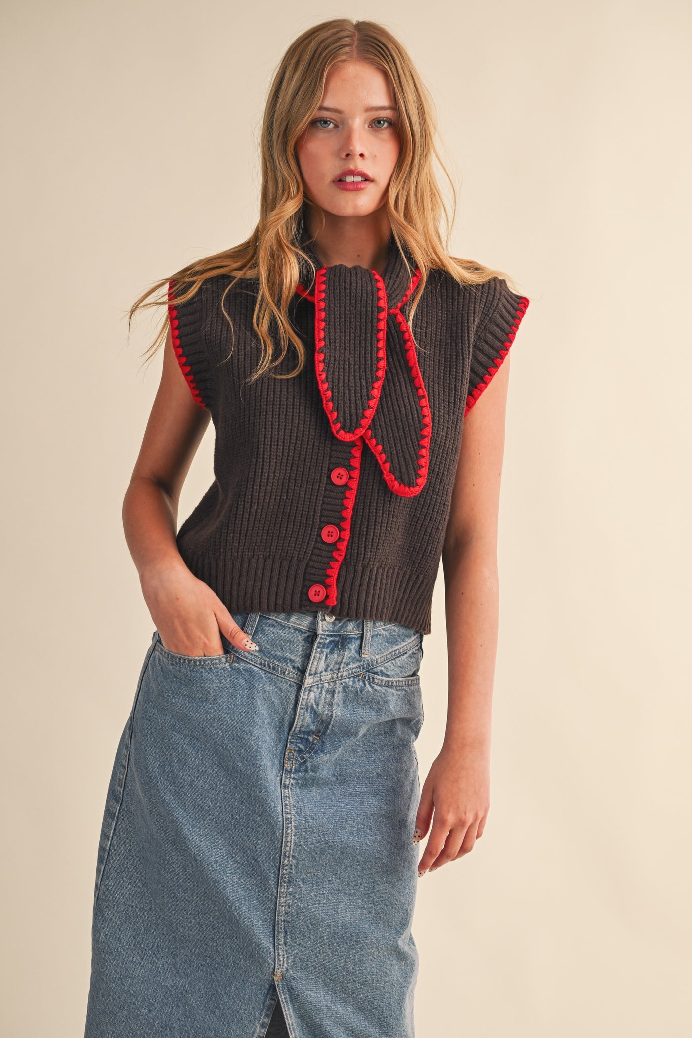 Blanket Stitch Sweater Vest