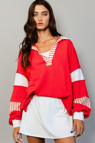 French Terry Color Block Top