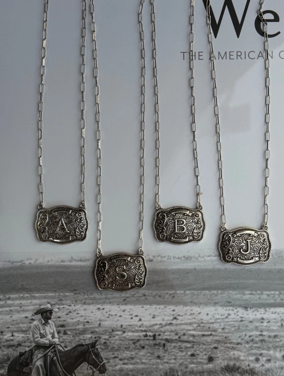 Buckle Initial Necklace