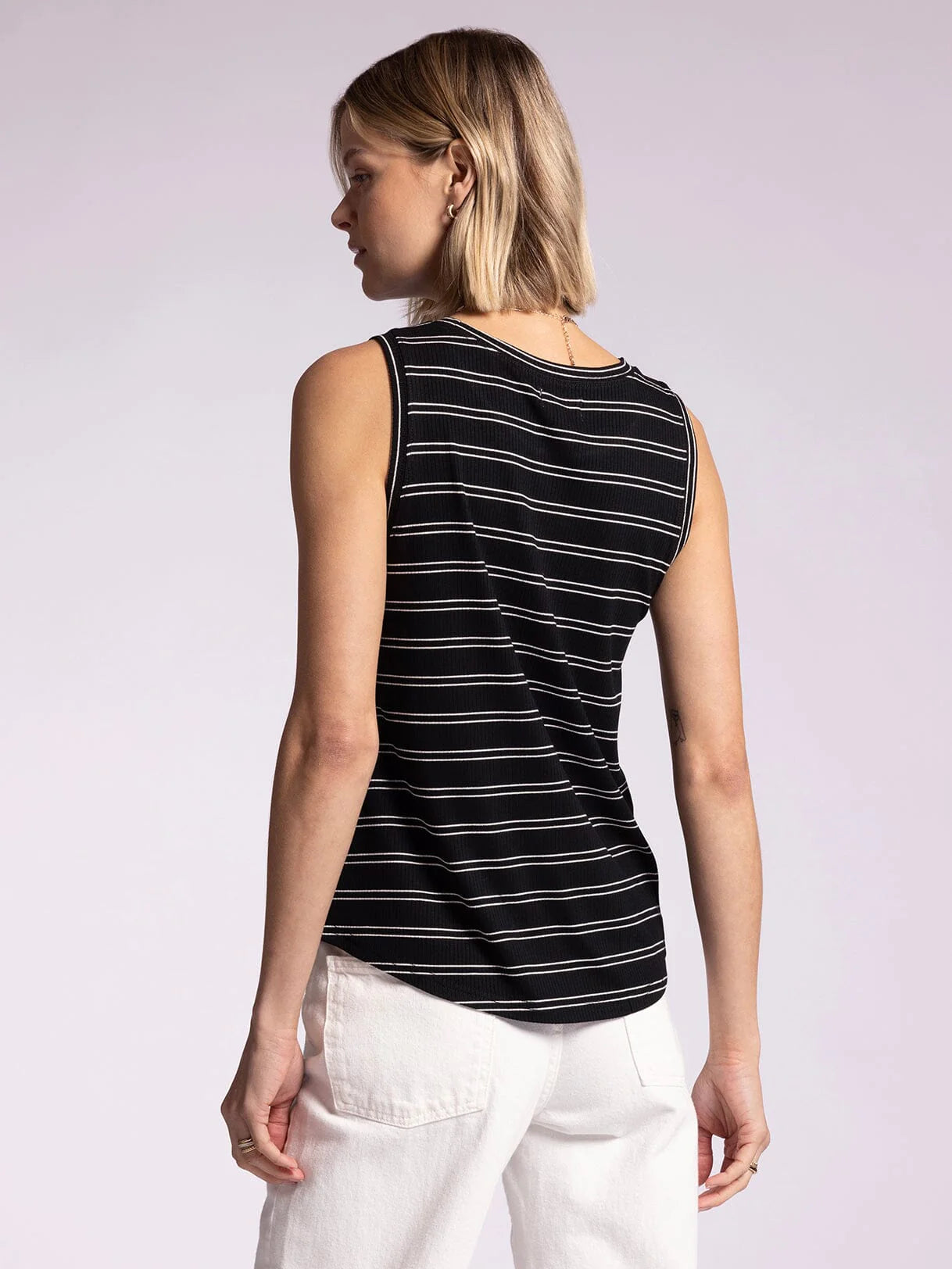 Black Stripe Euclid Tank