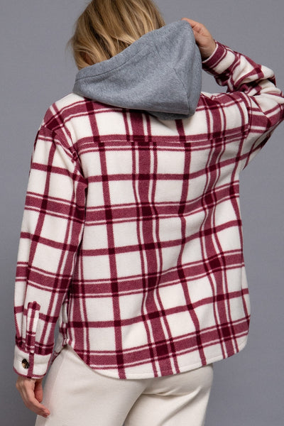 Plaid Hoodie Shacket