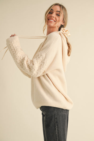 Cable Knit Hoodie Sweater