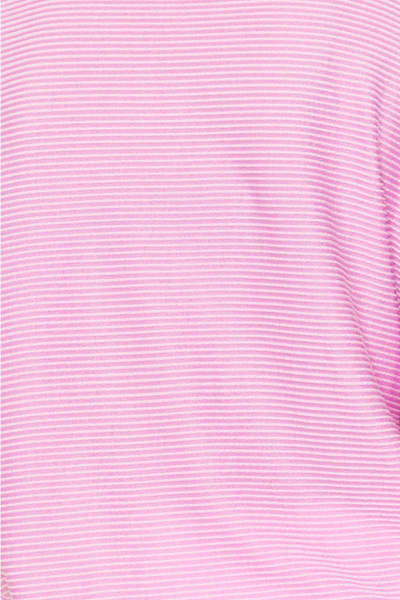 Pink Ribbed Round Neck Top