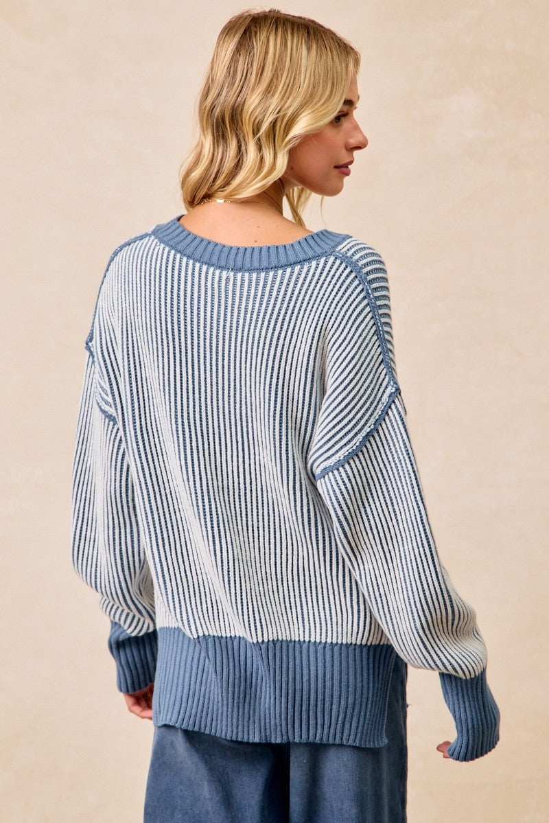 Two Tone Relaxed Sweater