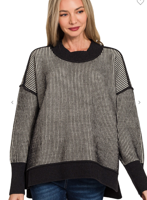 Two Tone Sweater Zenana