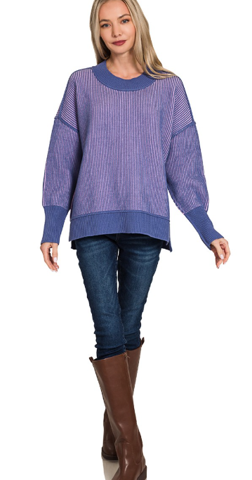 Two Tone Sweater Zenana