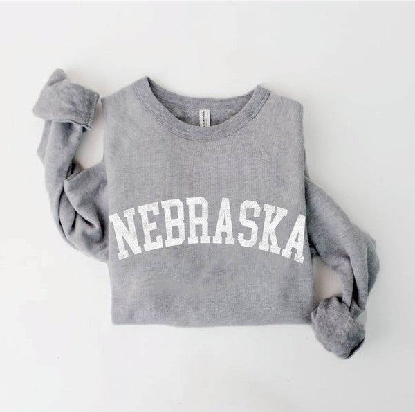 Nebraska Crew Neck Sweatshirt -Grey