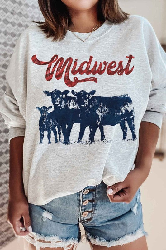 Midwest Cow Crewneck Sweatshirt