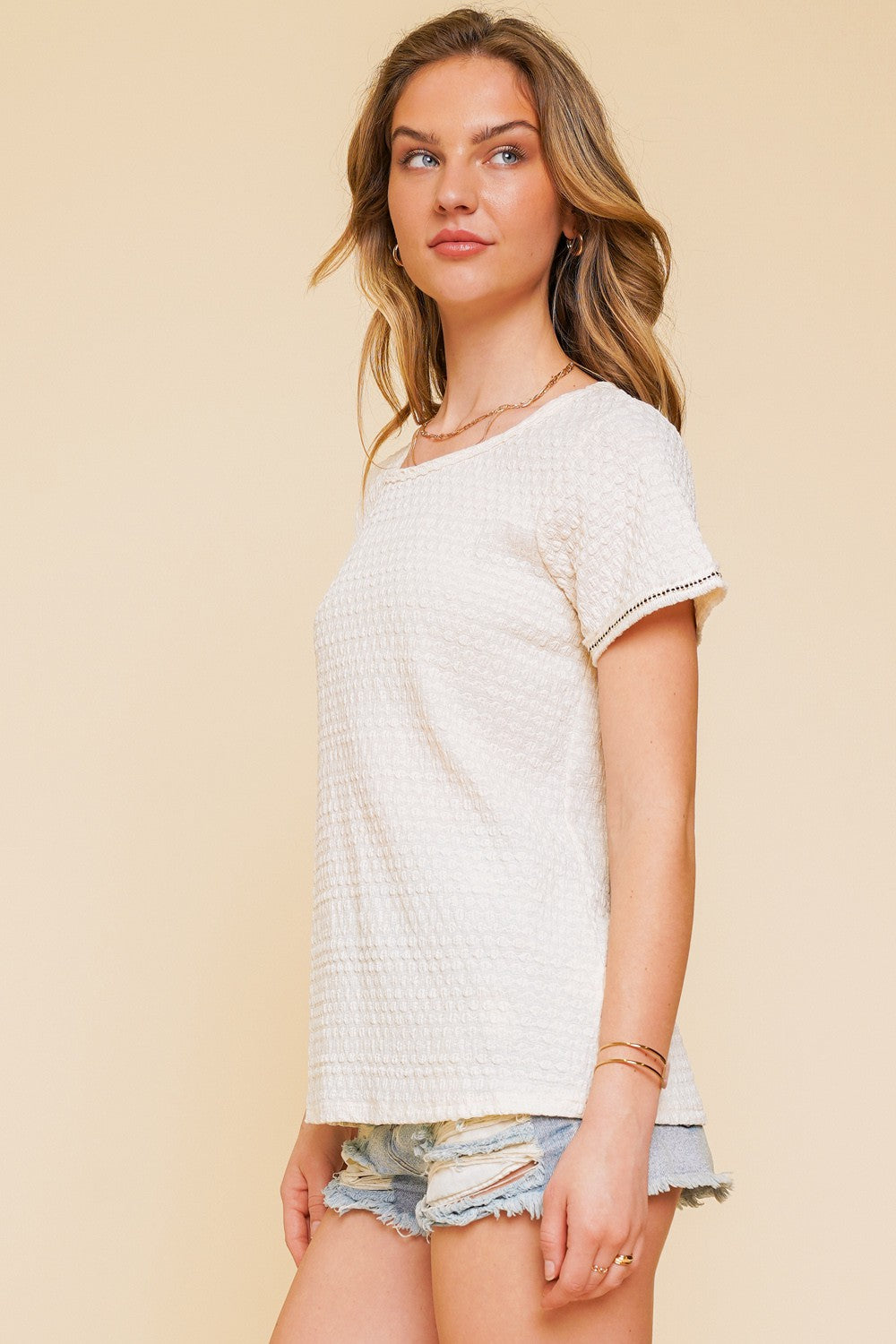 Ivory Texture Knit Top