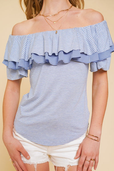 Stripe Ruffle Top