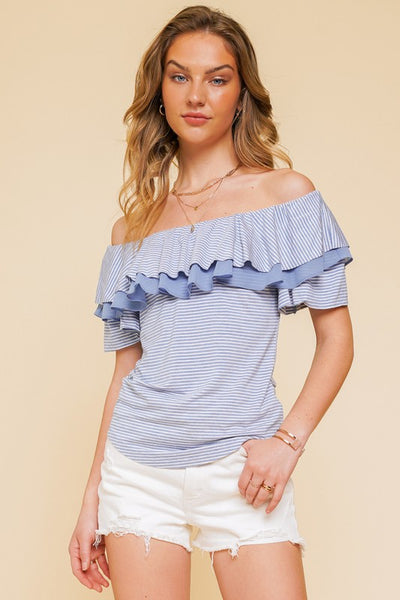 Stripe Ruffle Top