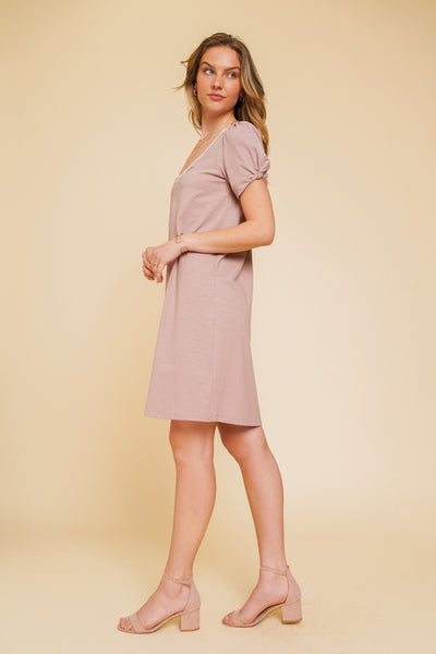 Puff Sleeve T-Shirt Dress