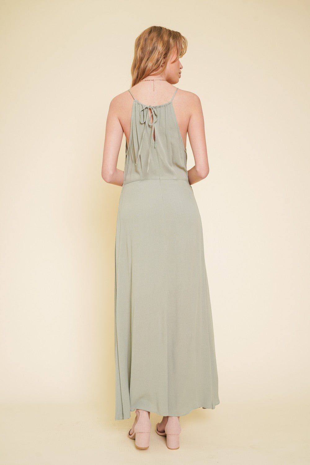 Blush Front Tie Maxi Dress