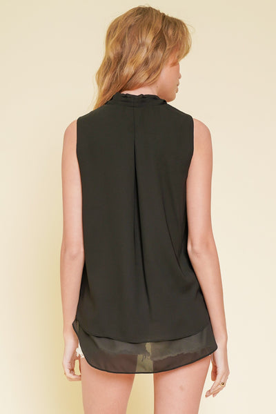 Draped Black Tank