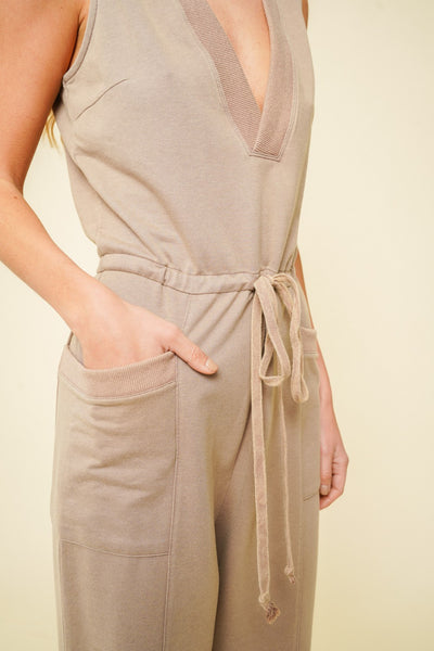 Deep V-Neck Jumpsuit