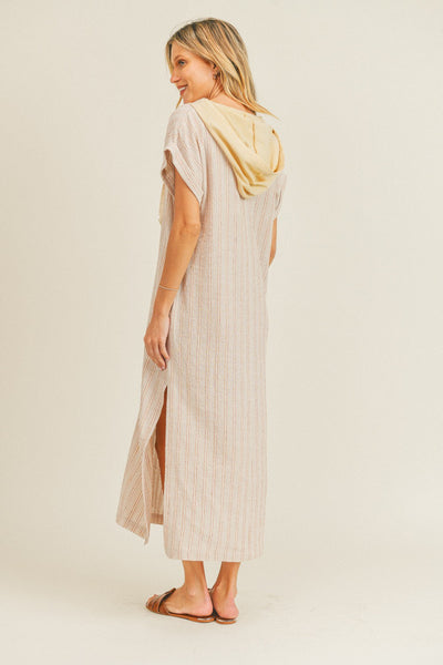 Stripe Hooded Kaftan