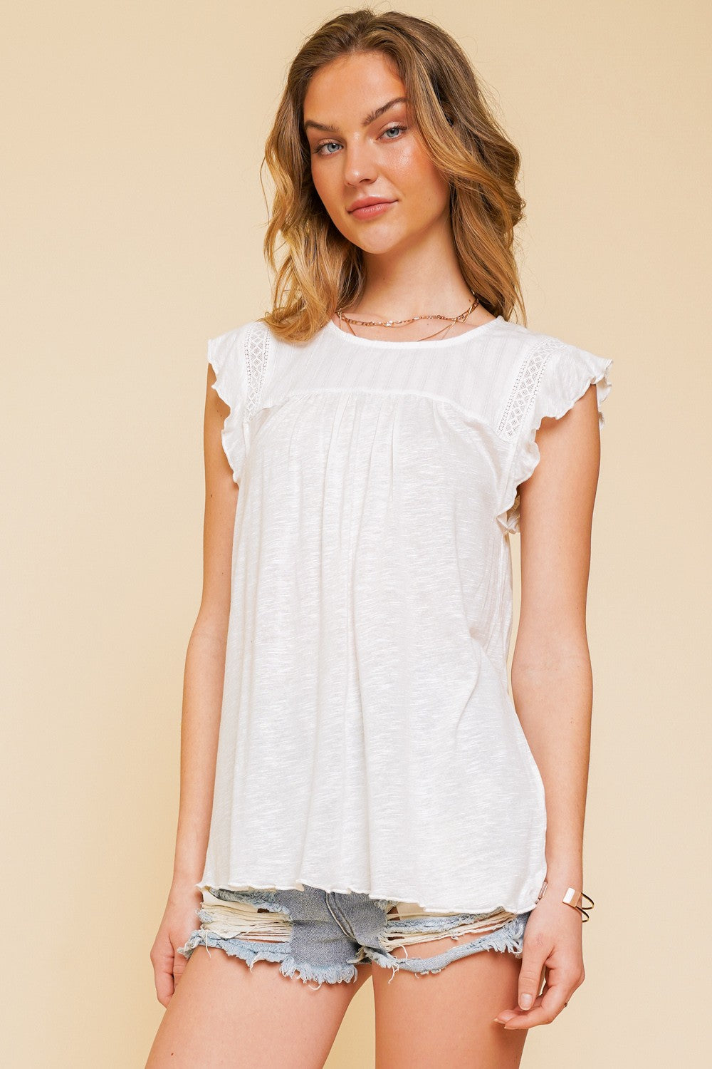 Flutter Sleeve Woven Top