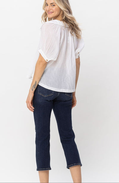 Judy Blue Mid Rise Dark Wash Capri