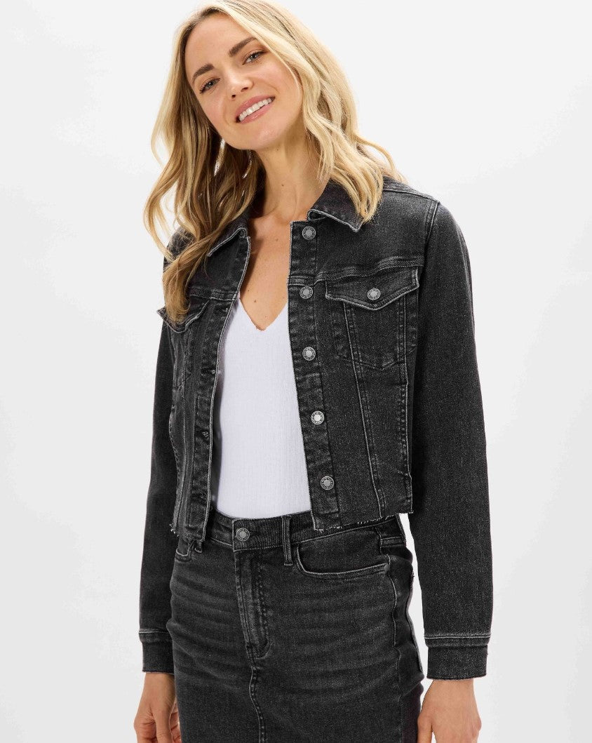 Black Cropped Jean Jacket