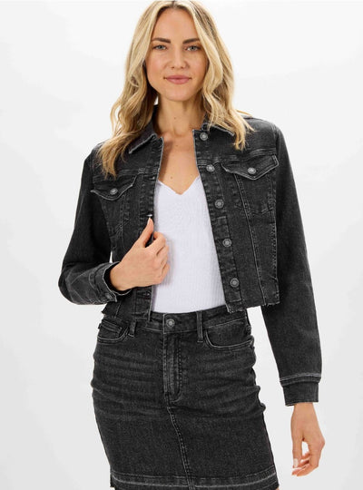 Black Cropped Jean Jacket