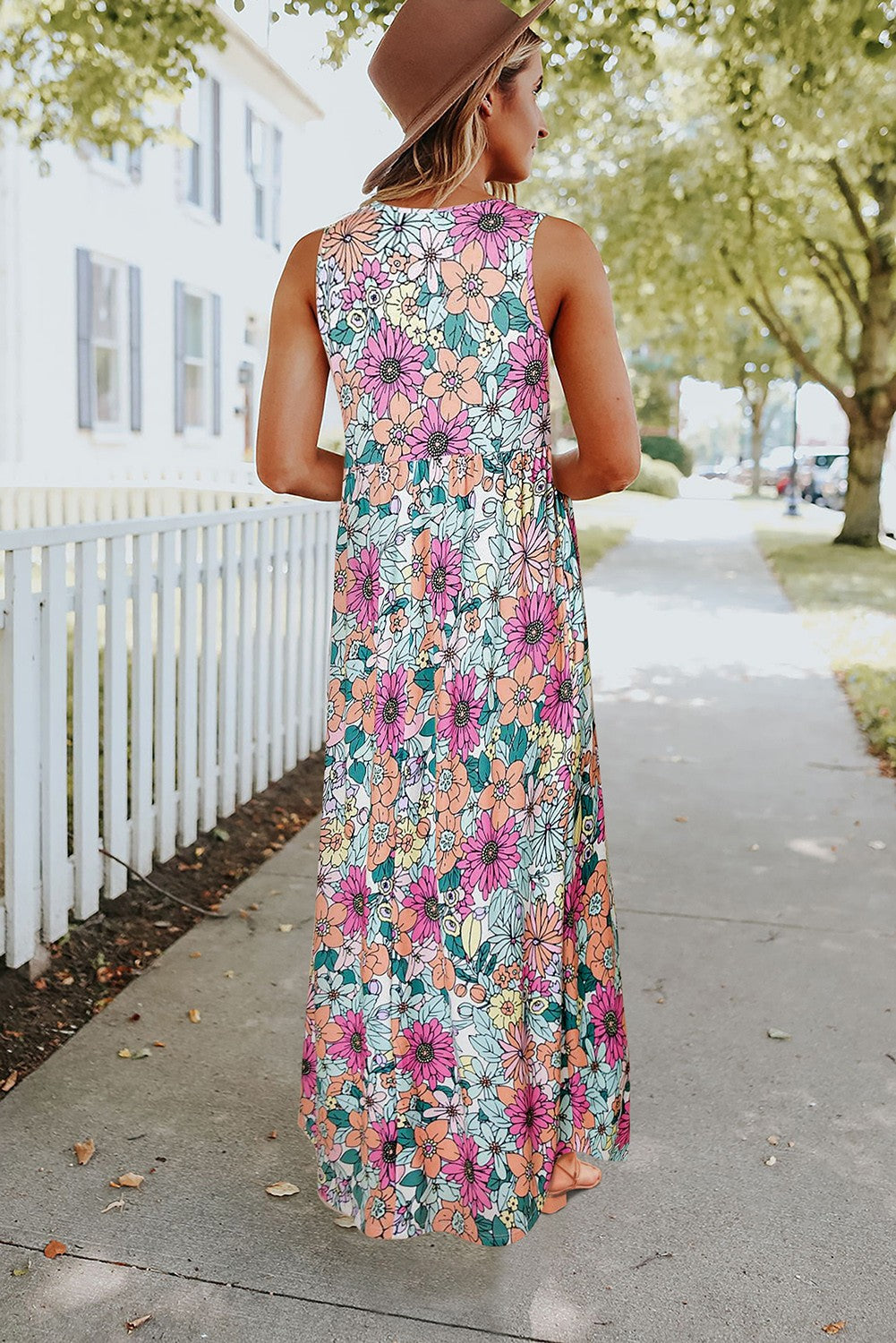 Floral Sleeveless Maxi Dress