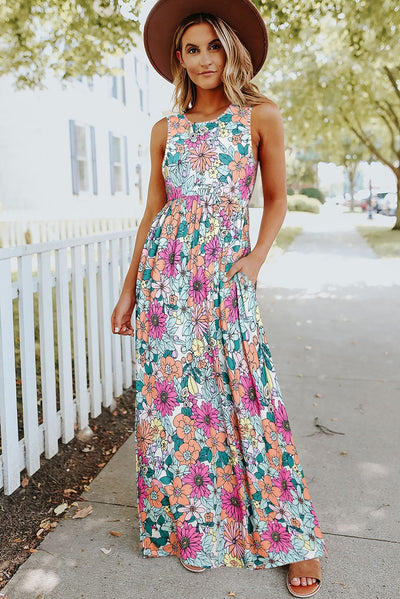 Floral Sleeveless Maxi Dress