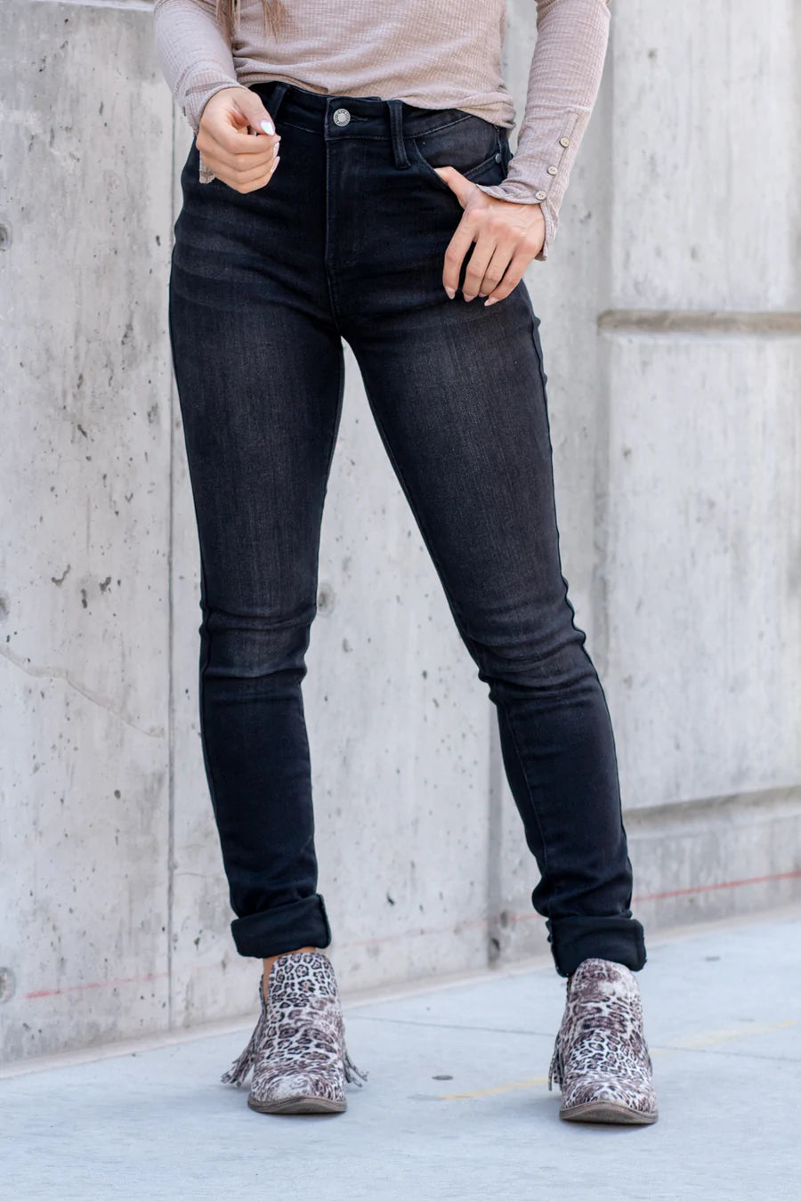 High Rise Black Skinny (Long Inseam Option)