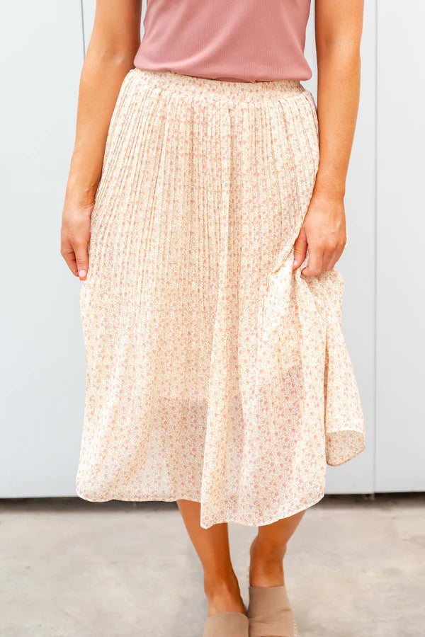 Pleated Skirt - Coral