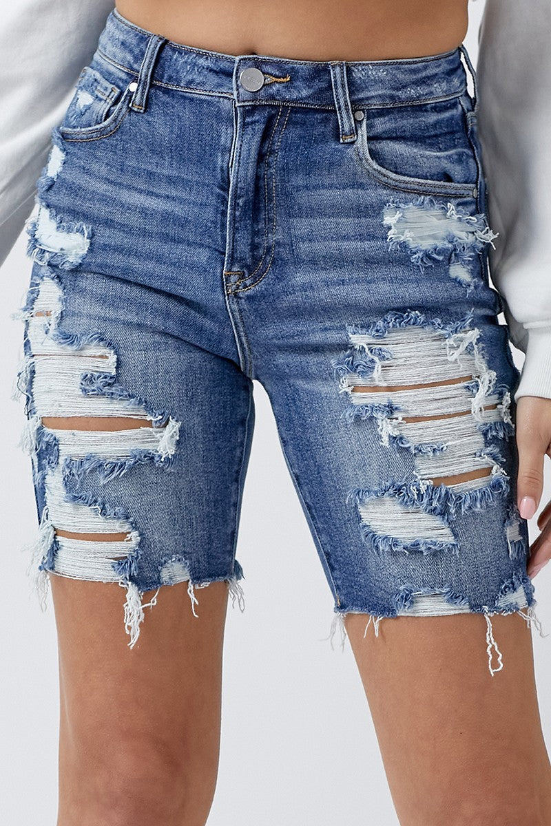 Playoff Risen Denim Shorts