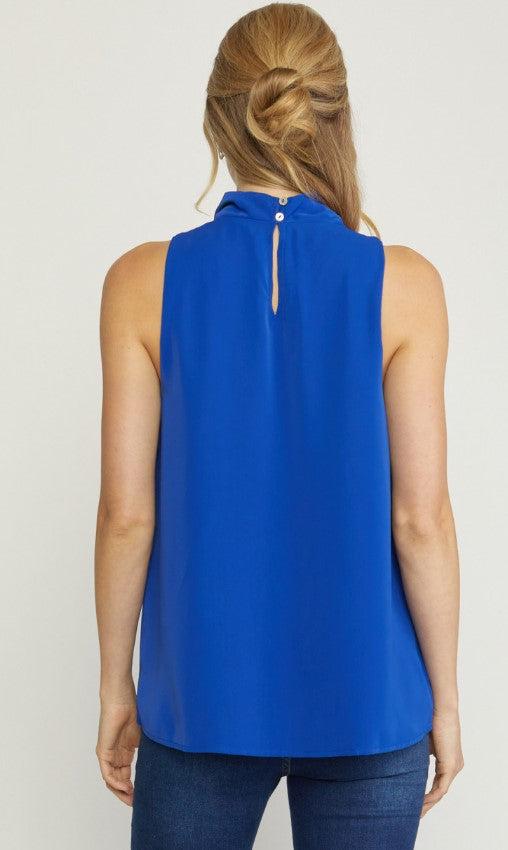 Royal Blue Cowl Neck Top