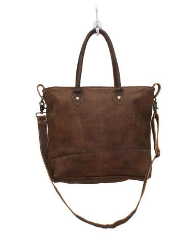 Button and Stitches Leather Bag