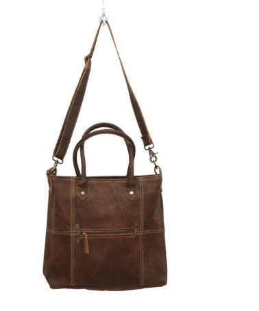 Button and Stitches Leather Bag